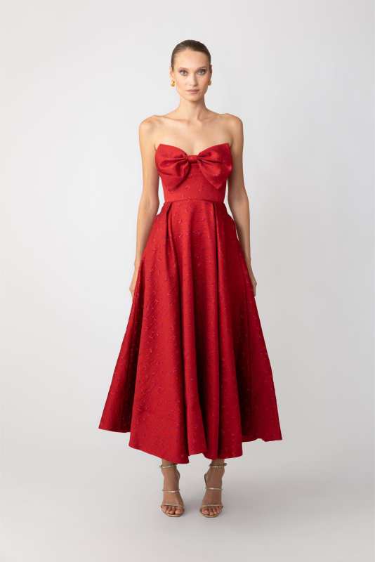 Juliette Jacquard Strapless Dress